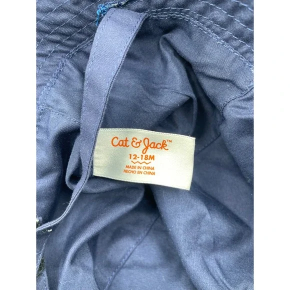 Cat and Jack Kids Bucket Hat Blue Whale Narwhal Print 12-18 Months - Picture 6 of 6